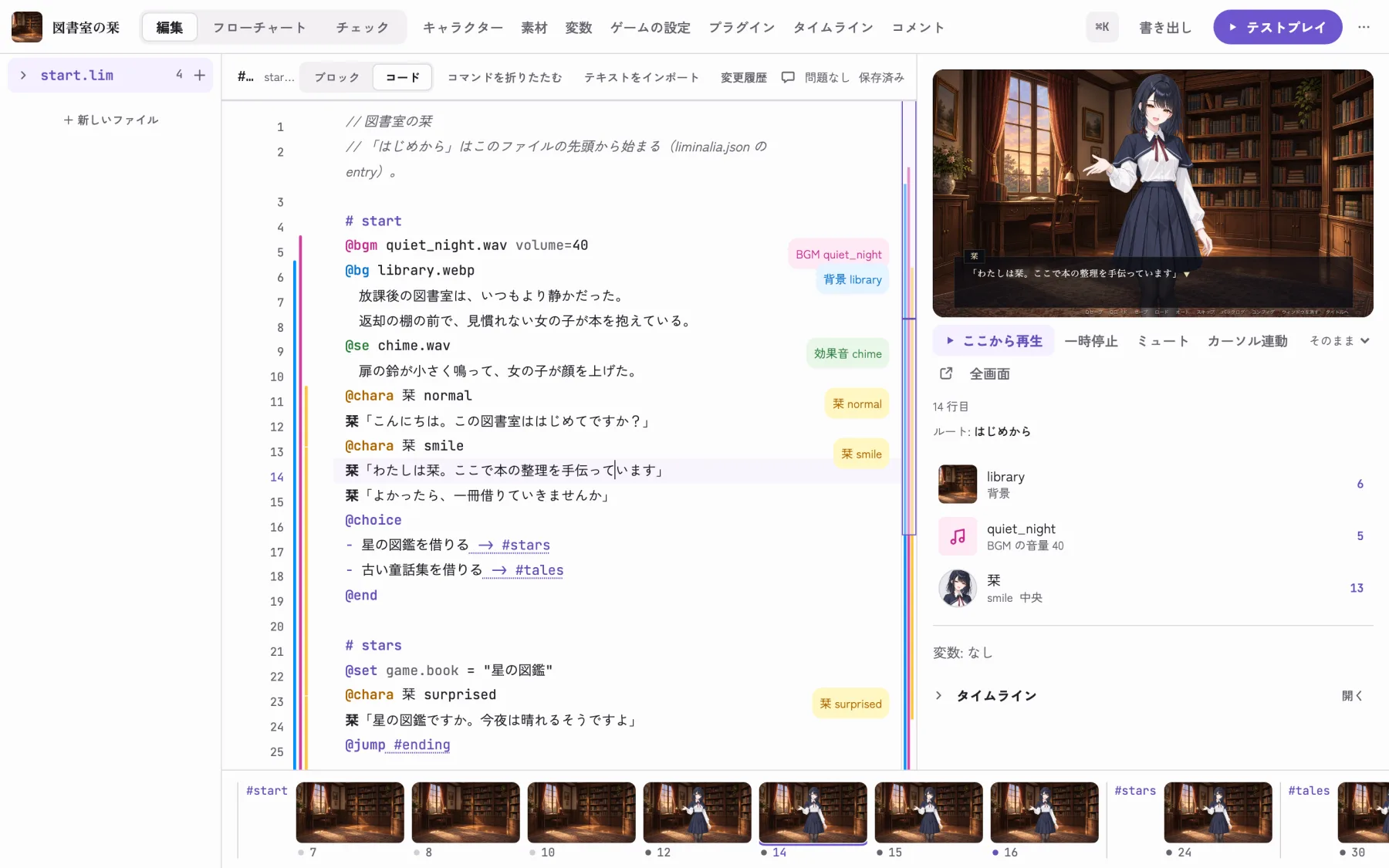 コード表示